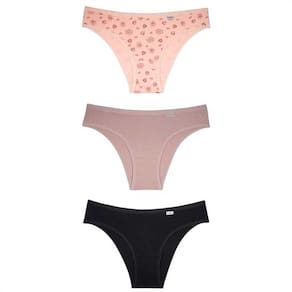 Calcinha Feminina Kit 03 Peças Biquini Cotton Sortidas