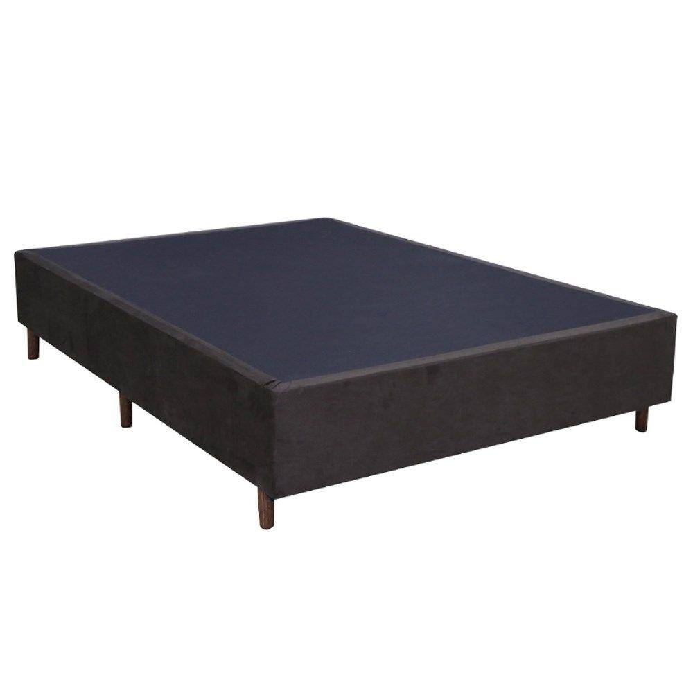 Base Para Cama Box Casal 138cm Suede Liso Tower NW Marrom - Gazin