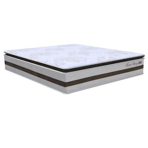 Colchão Box Casal King Size 193cm Molas Ensacadas Soft Pillow Love Story Bege/Marrom - Gazin