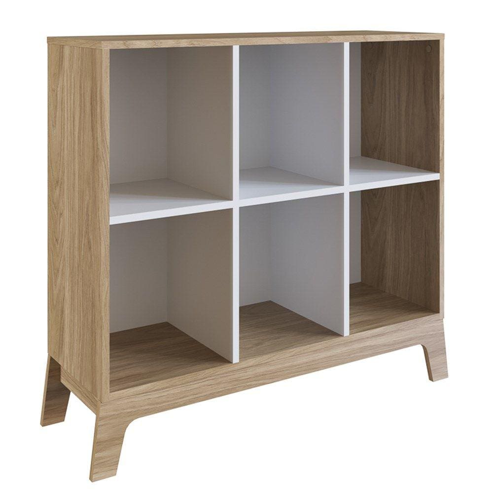 Estante Infantil Com 6 Nichos Organizadores 93Cm 008 Itapuã/Branco - Completa Móveis