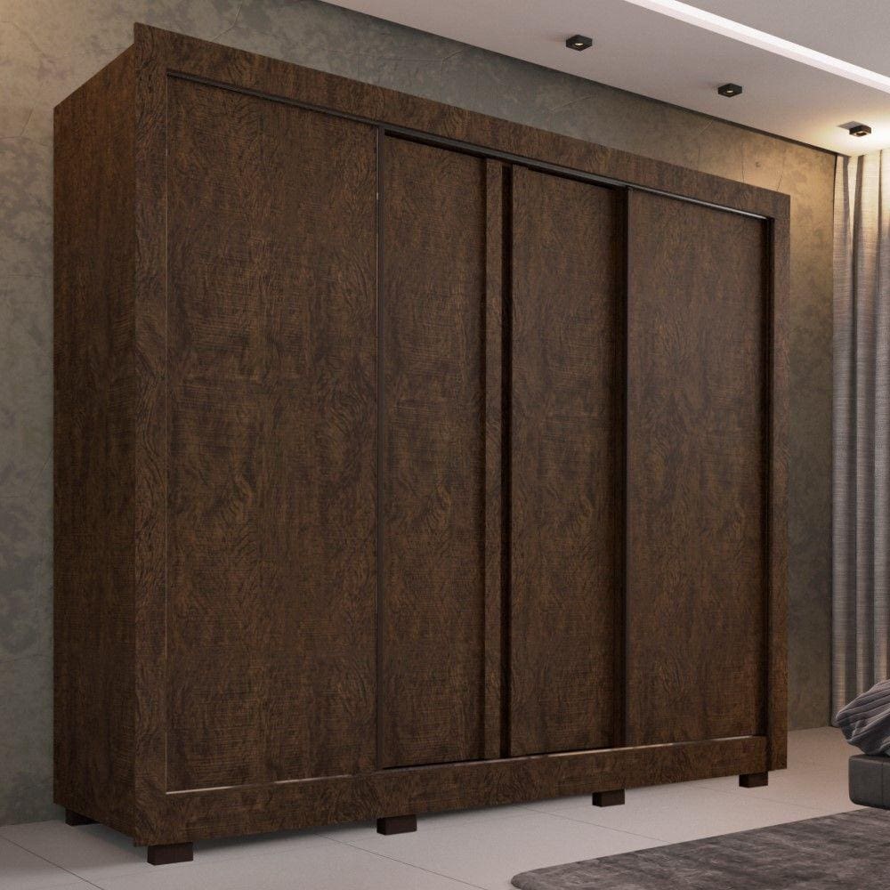 Guarda Roupa Portinari 4 Portas 6 Gavetas Wengue Naturale