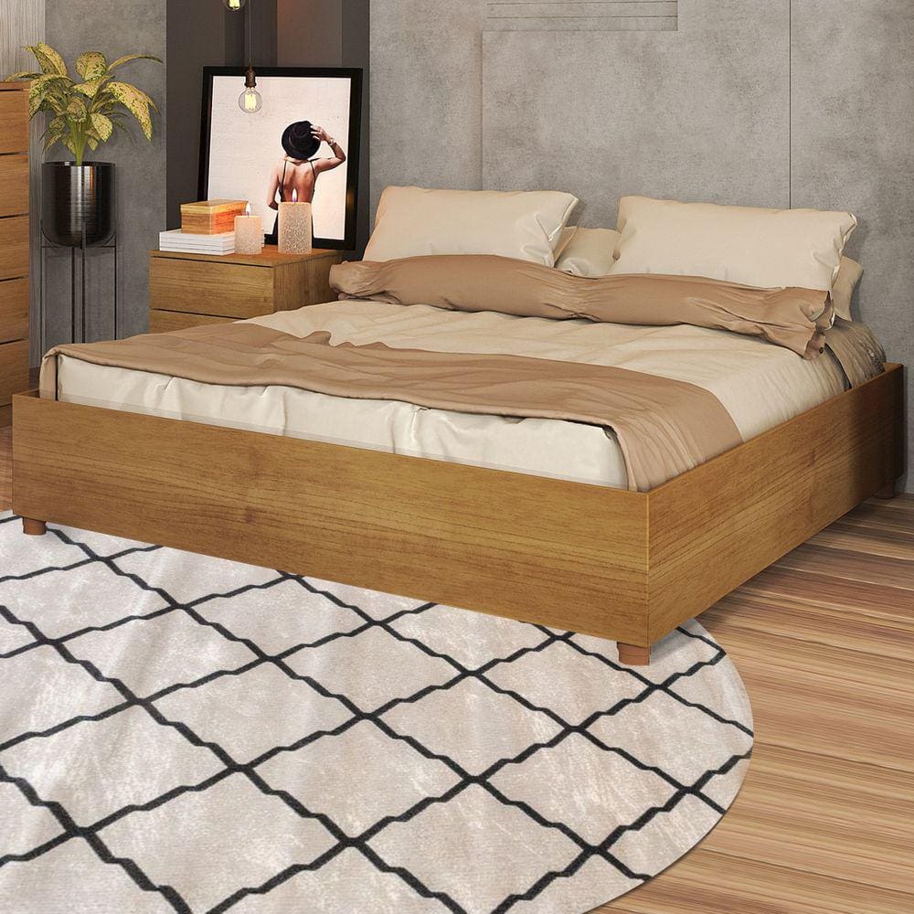 Base De Cama Box Casal Mônaco Cinamomo - Tcil Móveis