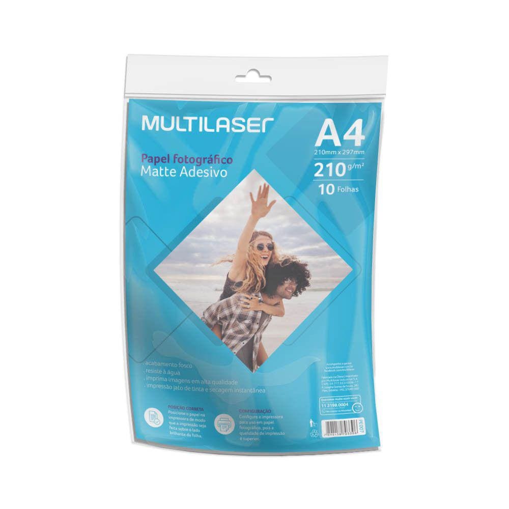 Papel Fotográfico Adesivo Matte A4 210g 10 Folhas - PE007