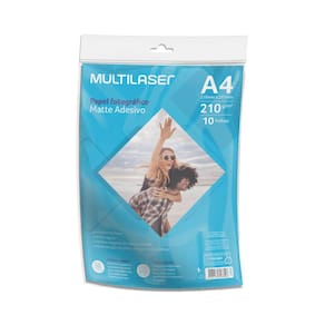 Papel Fotográfico Adesivo Matte A4 210g 10 Folhas - PE007
