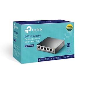 Switch 05 Portas Poe Tl-Sg1005p Tp-Link Gigabit 10/100/1000