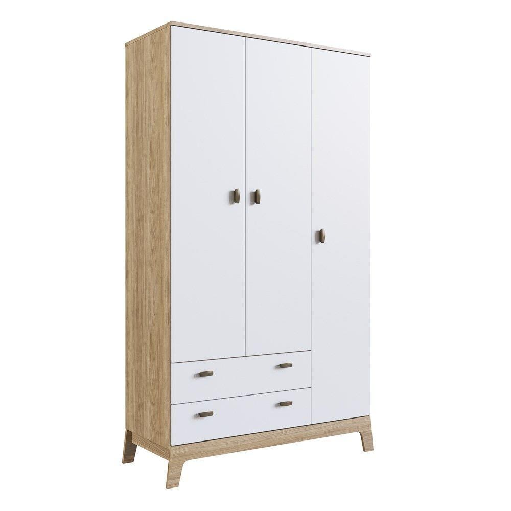 Guarda Roupa Infantil 108Cm 3 Portas 2 Gavetas 006 Itapuã/Branco - Completa Móveis