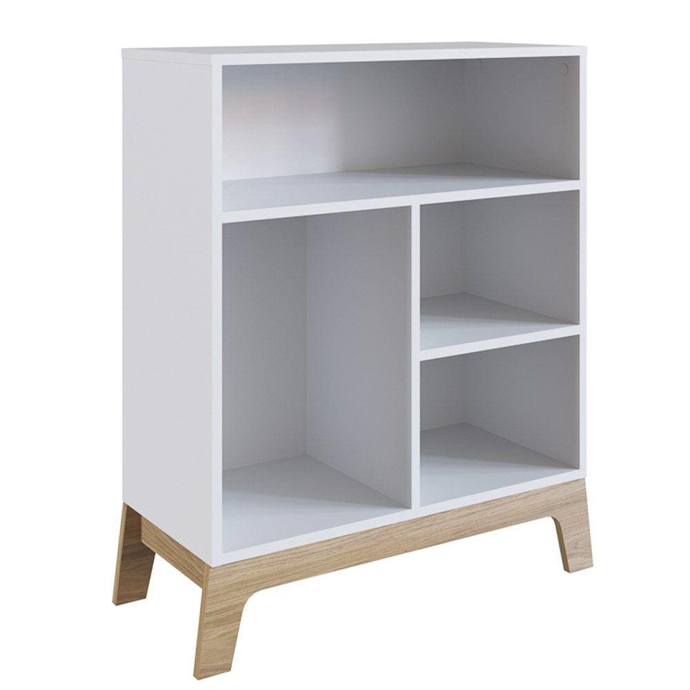 Estante Infantil Com 4 Nichos Organizadores 71Cm 007 Branco - Completa Móveis