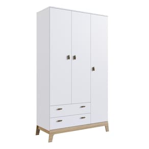 Guarda Roupa Infantil 108Cm 3 Portas 2 Gavetas 006 Branco - Completa Móveis