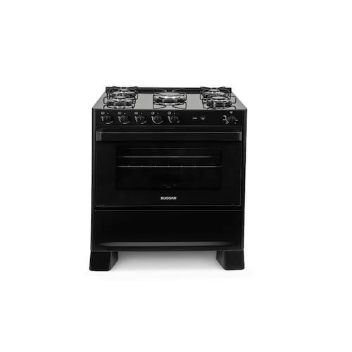imagem-Fogão de Piso Suggar Cook 5 Bocas Mesa de Vidro Bivolt FGV508PT 