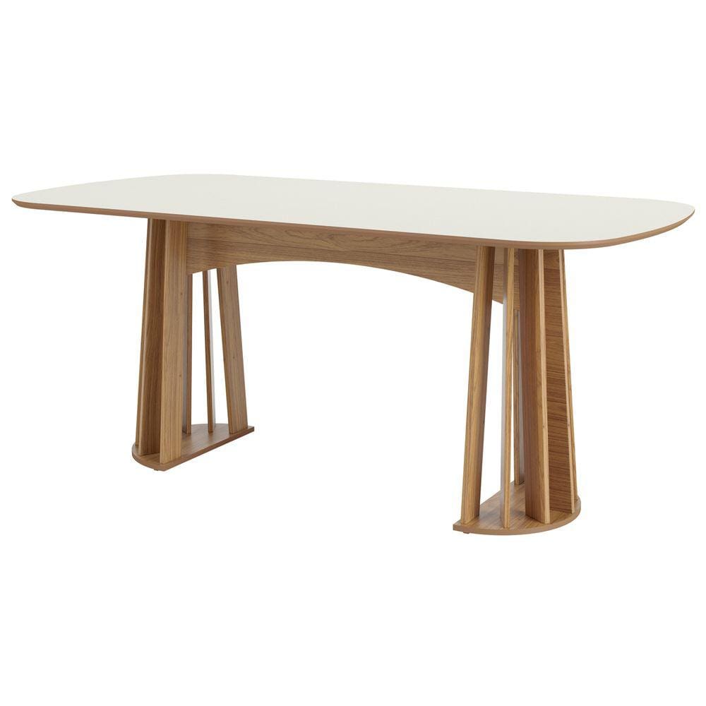 Mesa De Madeira 100% Mdf Off White/freijo Tm69 - Dalla Costa