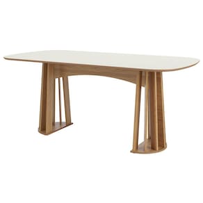Mesa De Madeira 100% Mdf Off White/freijo Tm69 - Dalla Costa