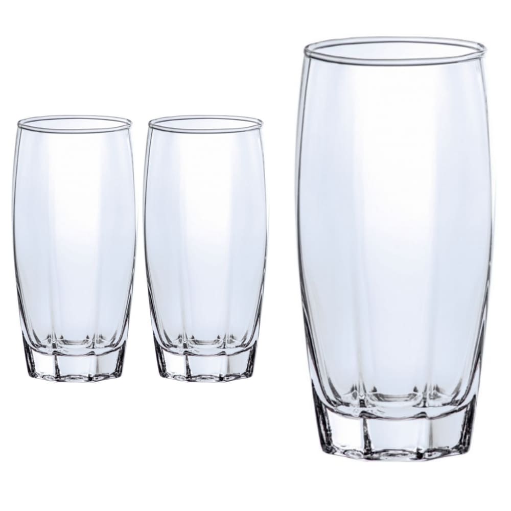 2 Copos de Vidro 370ml Florence Transparente Suco Agua
