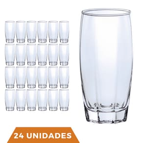 Copos de Vidro Jogo com 24 Florence 370ml Transparente Luxo