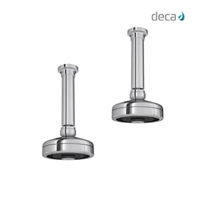Kit 2 Chuveiro De Teto Redondo Acqua Plus 1990 Com Tubo Cromado Deca