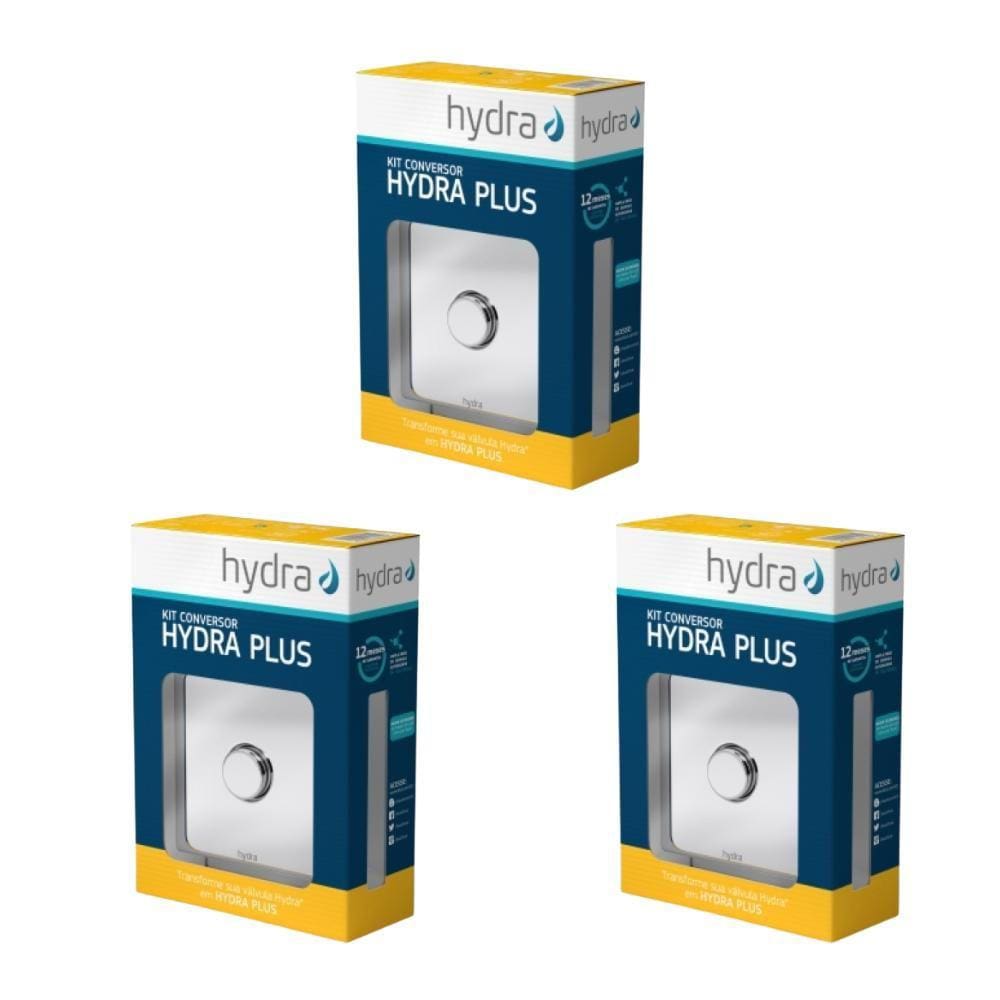 Kit 3 Conversor Hydra Max Para Hydra Plus 1.1/4" 1.1/2" Cromado Deca