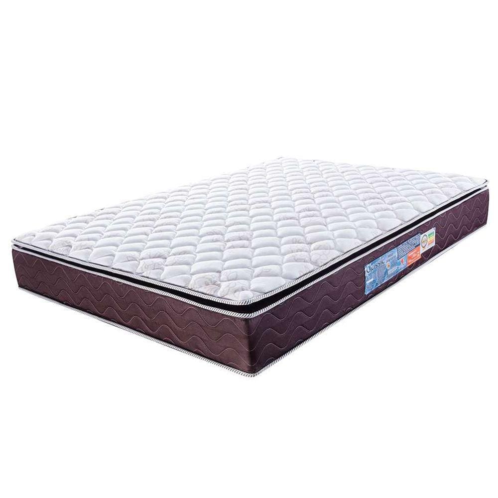 colchão casal de espuma d40 classic alto suporte (20x138x188) marrom e bege