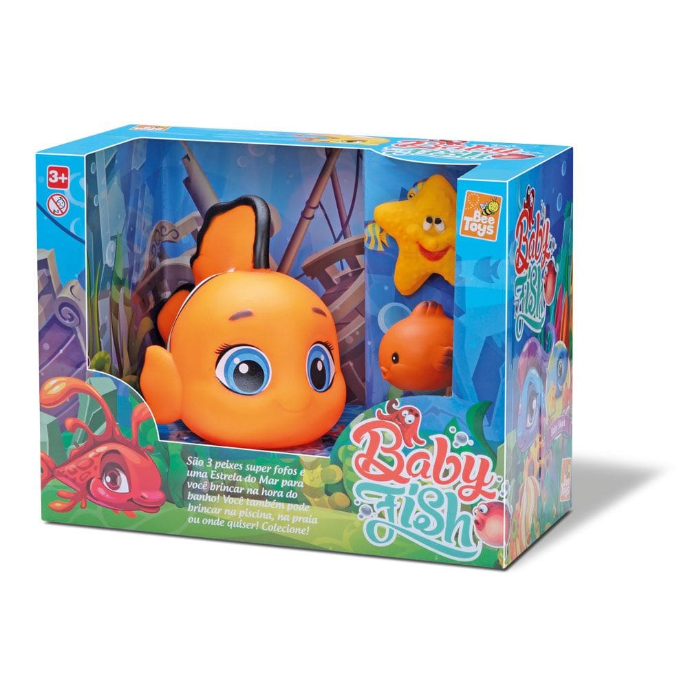 Boneco Brinquedo Banho Peixinho Baby Fish de Vinil Atóxico