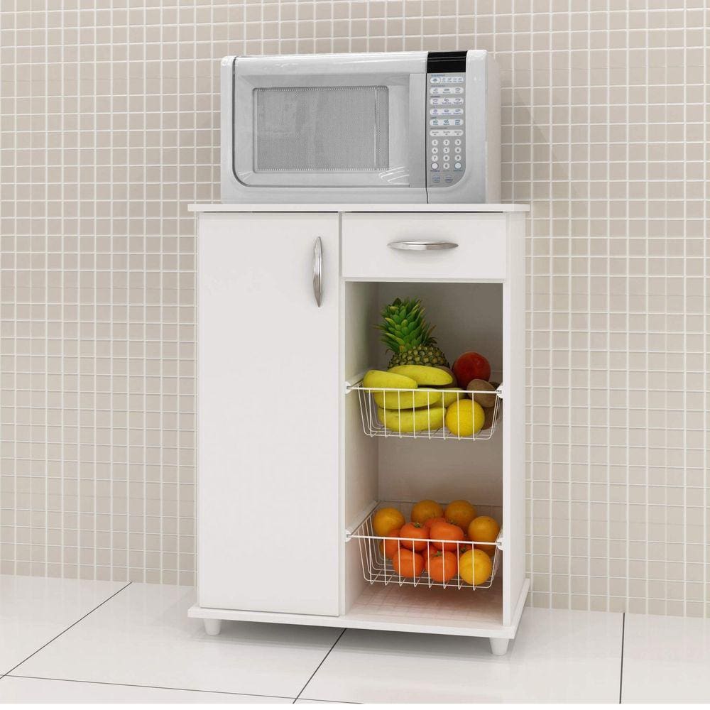 Armário Fruteira para Cozinha Belize Notável Móveis Branco