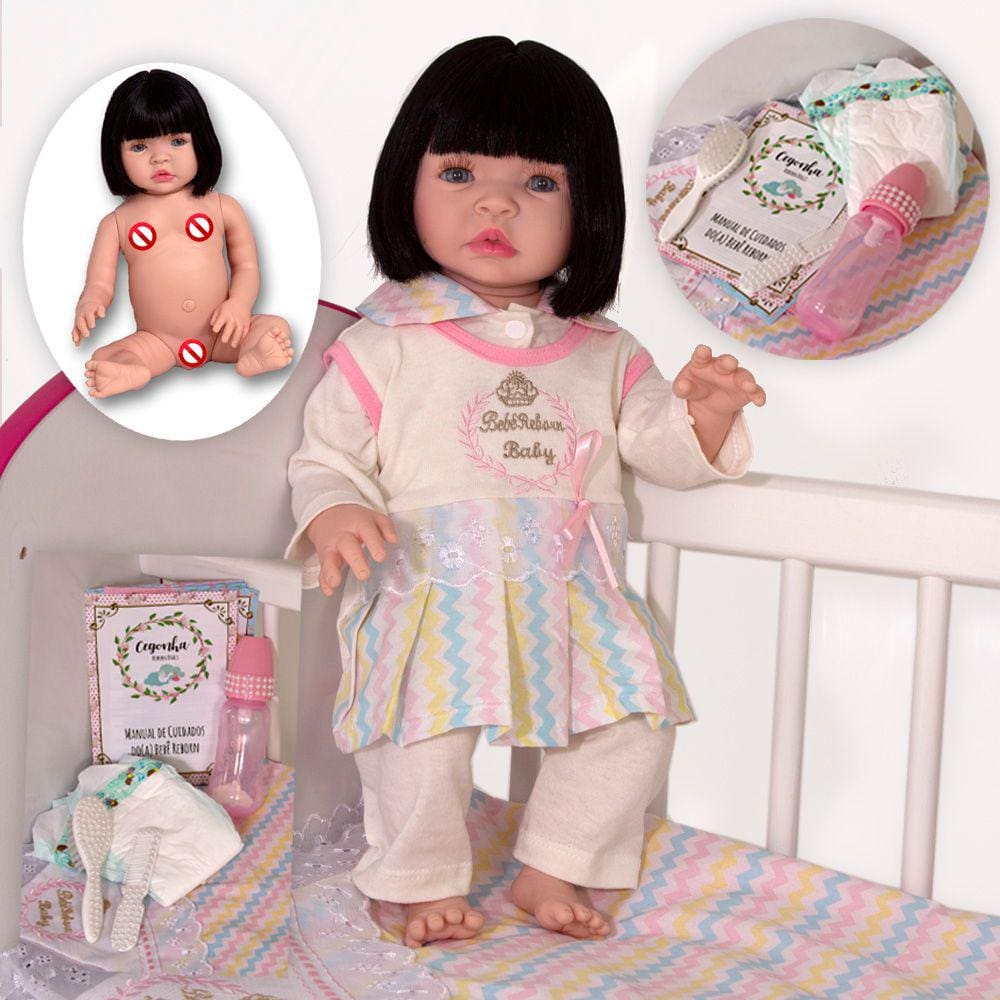 Tipo Boneca Bebê Baby Real Reborn Realista 16 Itens+ Brinde