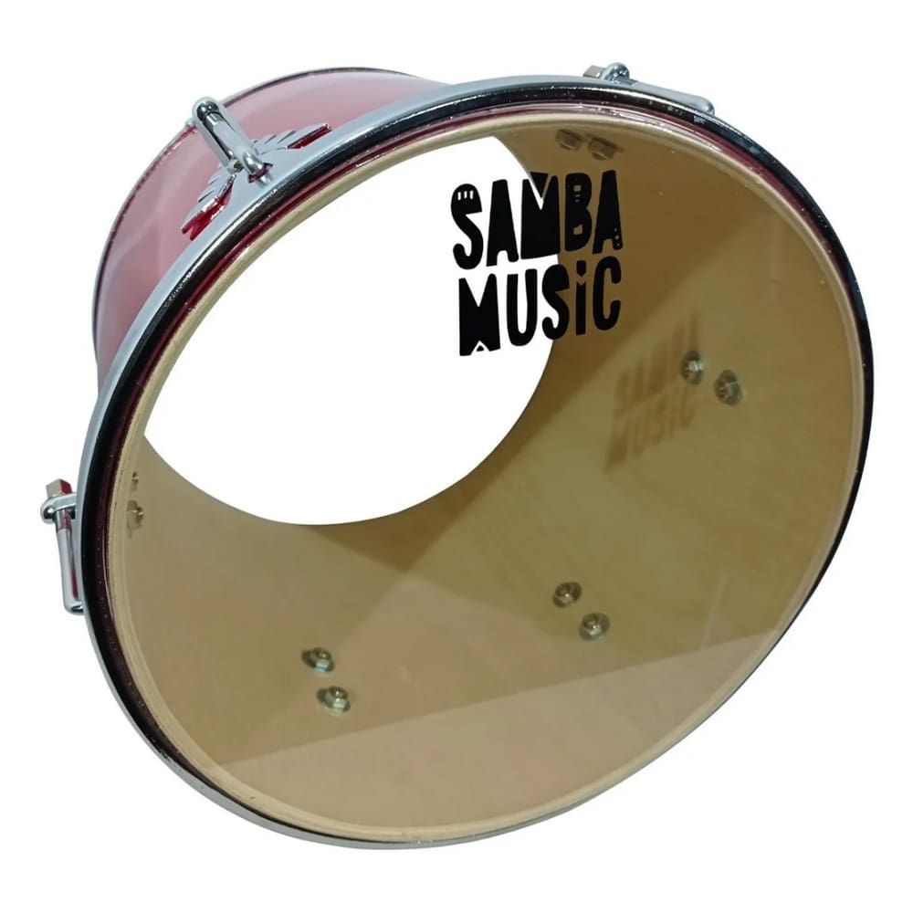 Repique De Mão Phx Samba Music Madeira 30X12 Pvc Vermelho