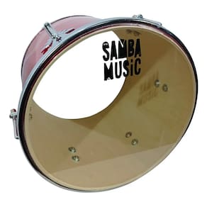 Repique De Mão Phx Samba Music Madeira 30X12 Pvc Vermelho