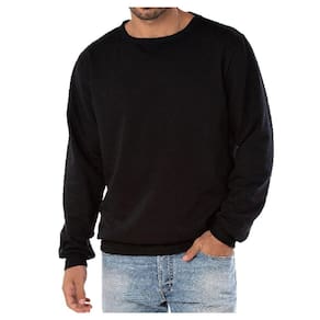 Blusa de Moletom Flanelada Preta Estilo Careca sem Capuz e Bolso
