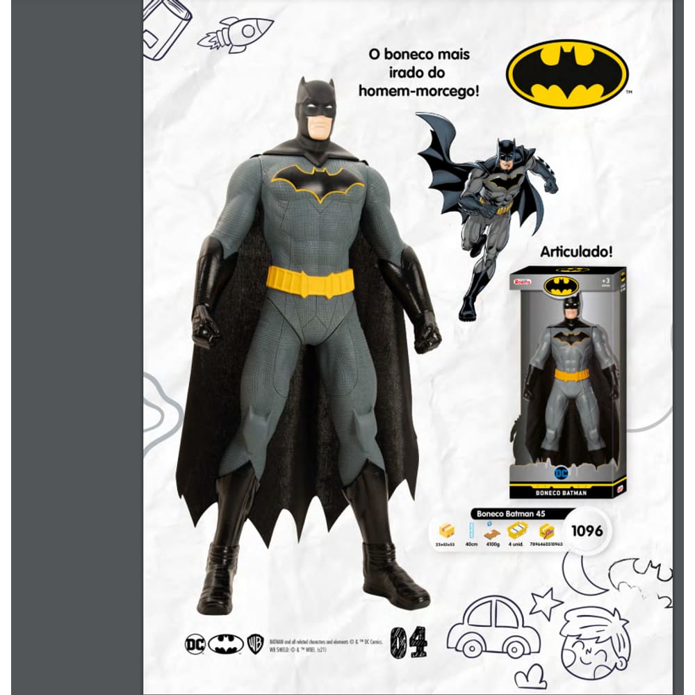 Boneco Batman 45 CM Articulado Rosita 1096