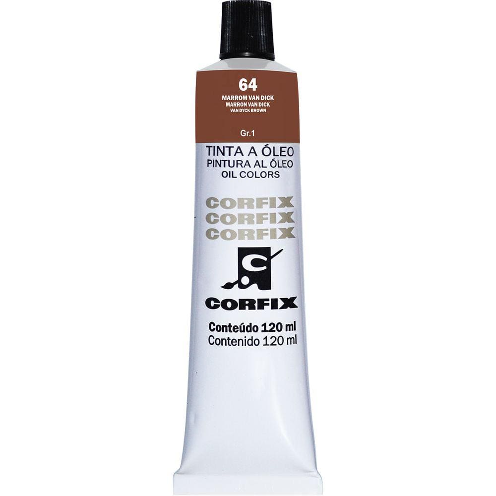 Tinta Óleo Corfix 120ml Cor Marrom Van Dick 64