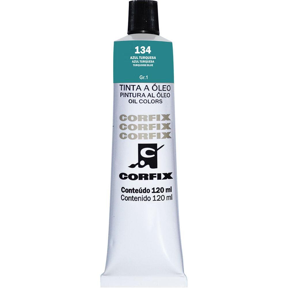 Tinta Óleo Corfix 120ml Cor Azul Turquesa 134