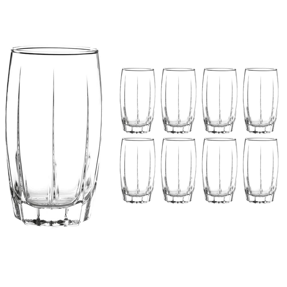 kit 8 Copos De Vidro Long Drink 374ML Amadeus transparente