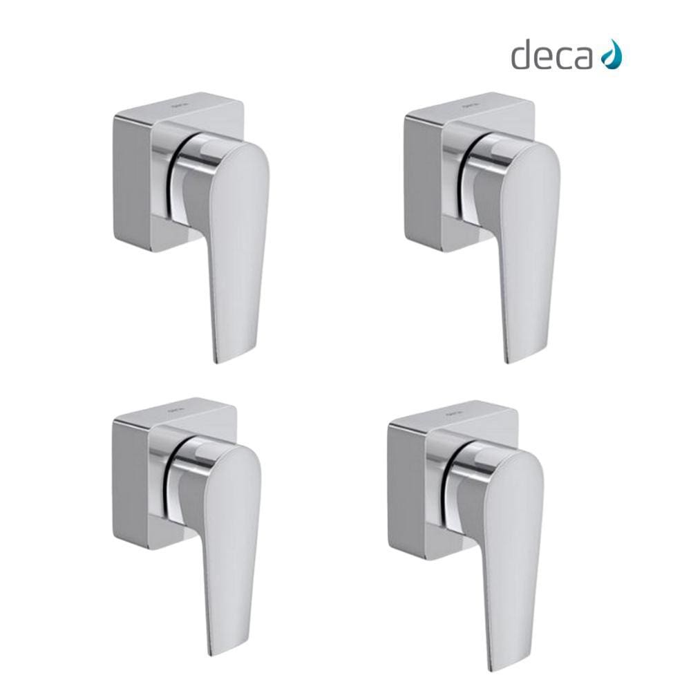Kit 4 Acabamento Para Registro De Gaveta Level 1/2" 3/4" 1"4900 Cromada Deca