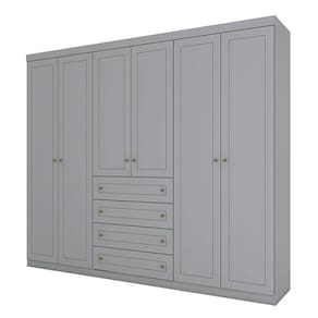 Guarda Roupa Casal Mississipi 6 Portas Cinza - Henn