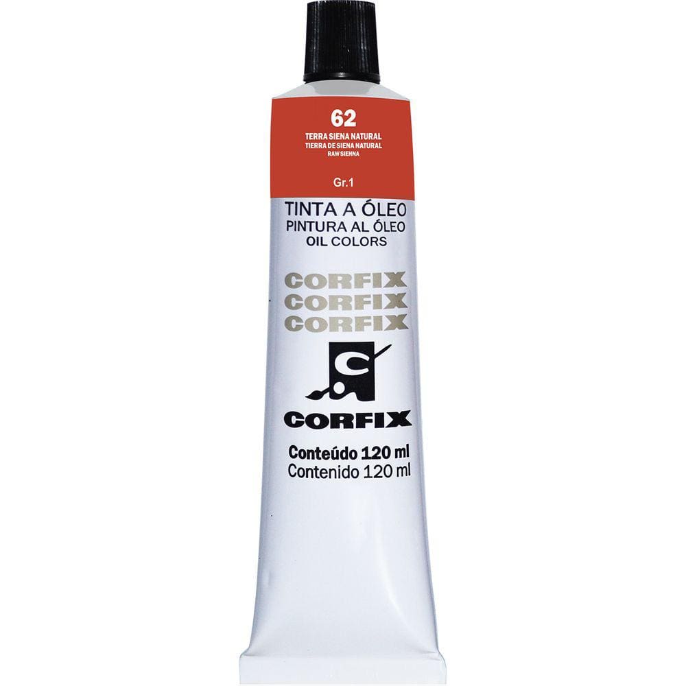 Tinta Óleo Corfix 120ml Cor Terra Siena Natural 62