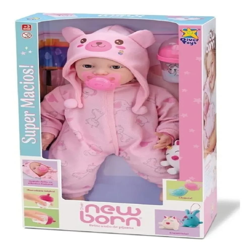 Boneca Diver New Born - Brincando de Pijama - Menina