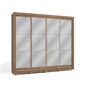 Guarda-roupa casal com 4 espelhos rye 4 pt 4 gv nogueira