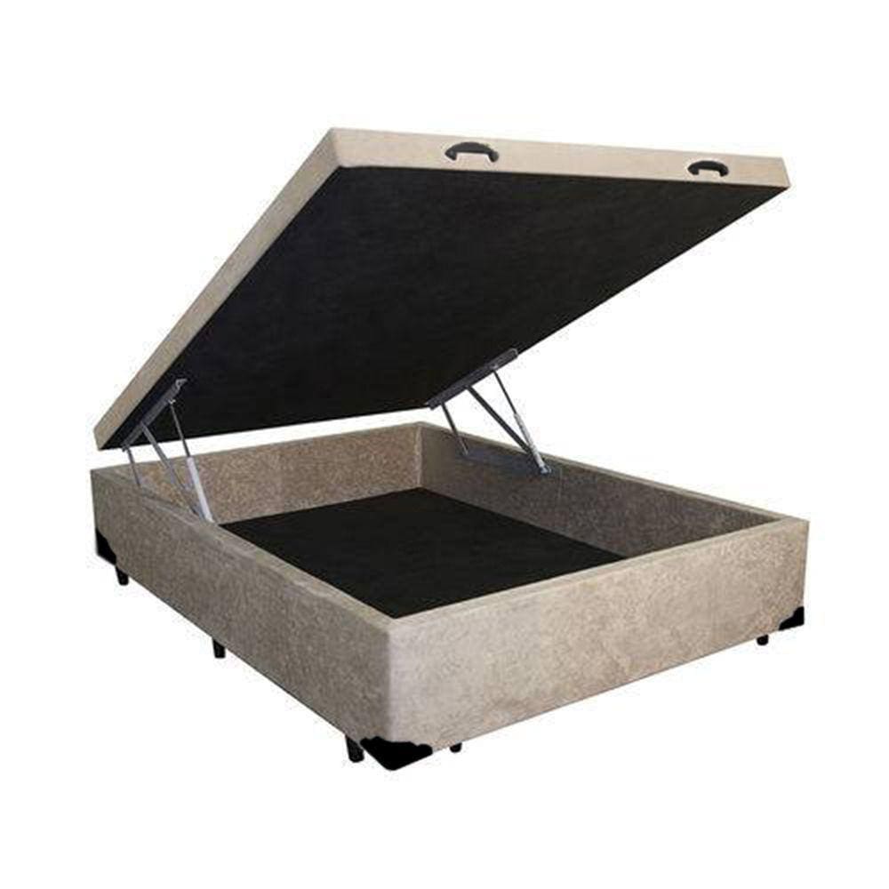 Cama Baú Casal Bege Platinum   138x188x41