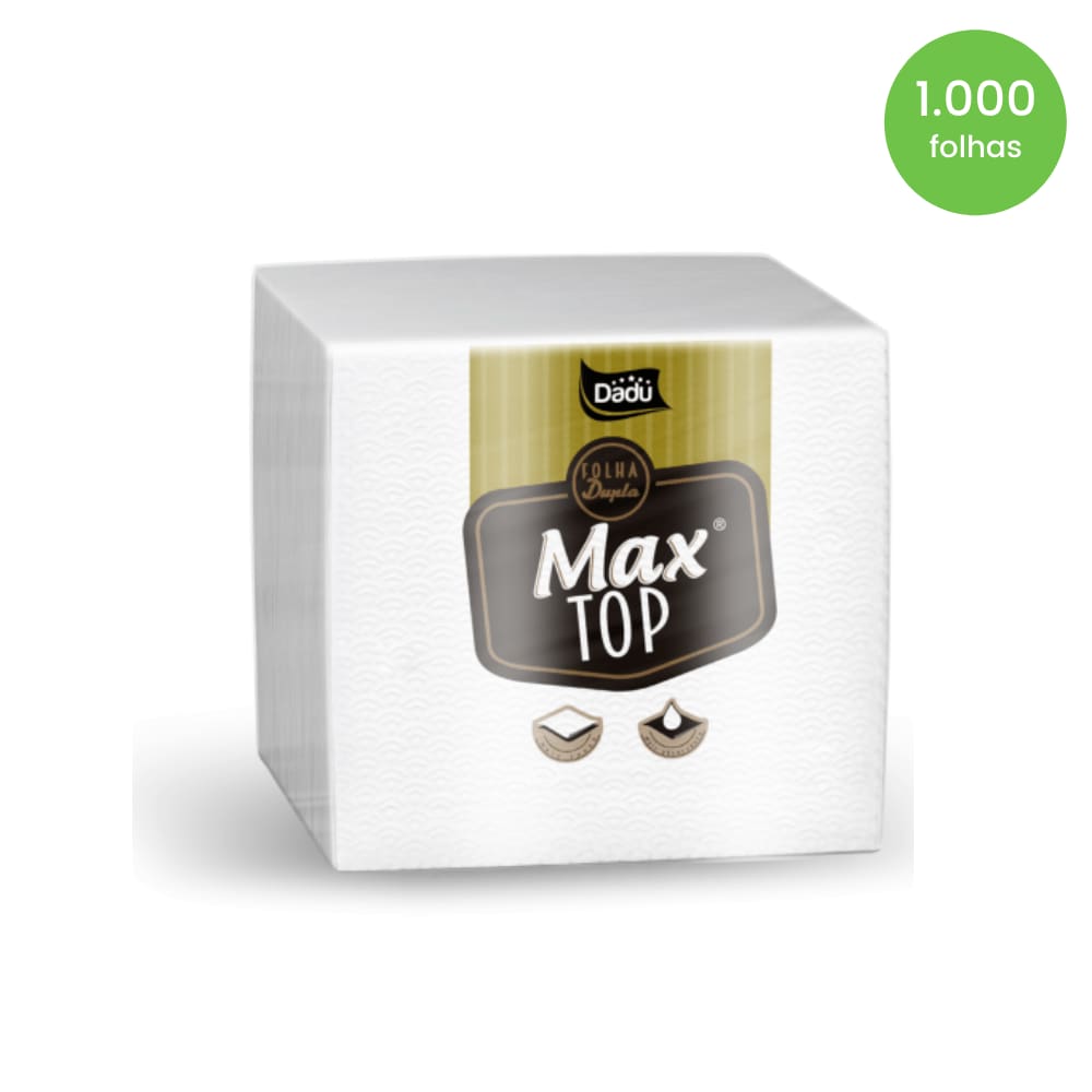 Guardanapo 22x23cm folha dupla Dadu Maxtop c/1.000 folhas Maxtop  c/1.000 folhas