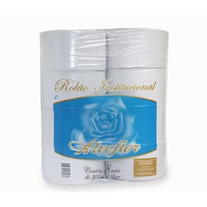 Papel Higiênico Rolão Branco F. simples Alveflor 8 rolos de 300m