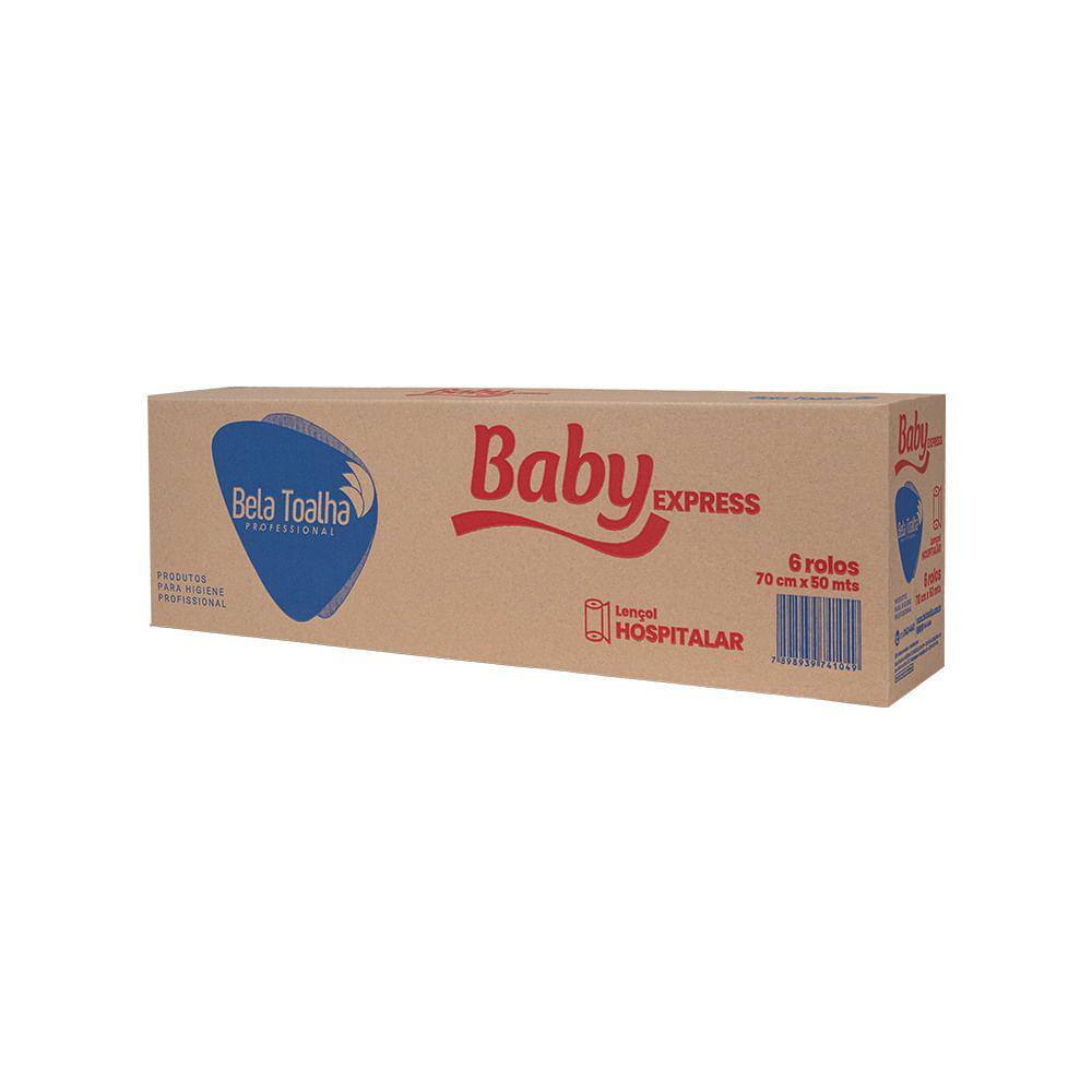 Lençol Baby p/ uso hospitalar, clínicas e macas branco 6 rolos 70x50
