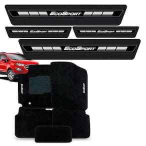 Tapete Carpete Bordado + Soleira Ford EcoSport 2013 a 2021