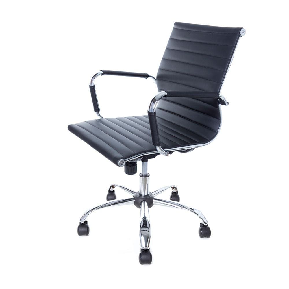 Cadeira Diretor Charles Eames Esteirinha Couro Pu 11D