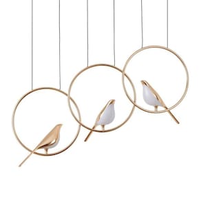 Lustre Pendente Nordecor Vogel Tri 2431 Dourado Led Bivolt