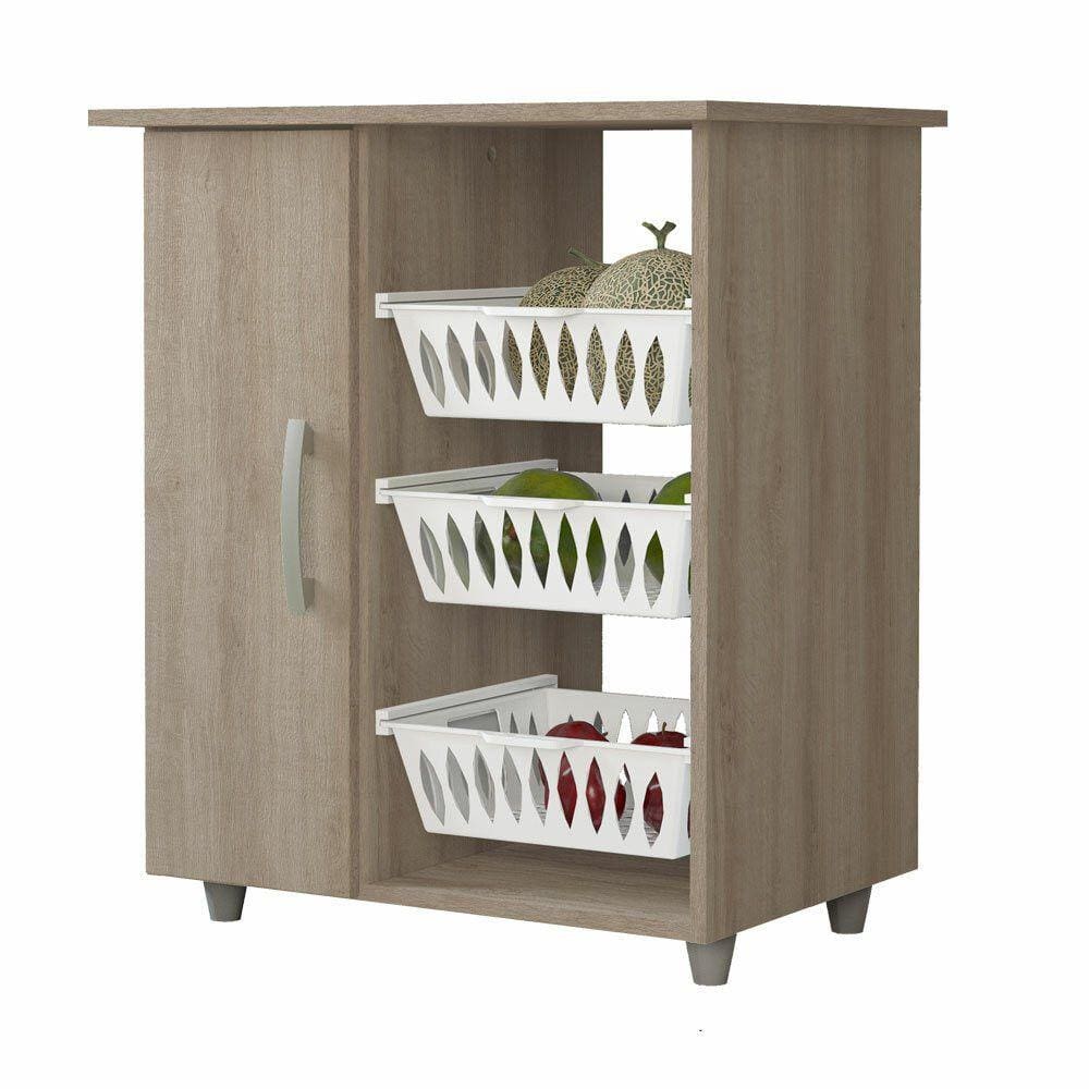 Balcão Multiuso 4571 MDP 1 Porta 3 Cestas Móveis Sul