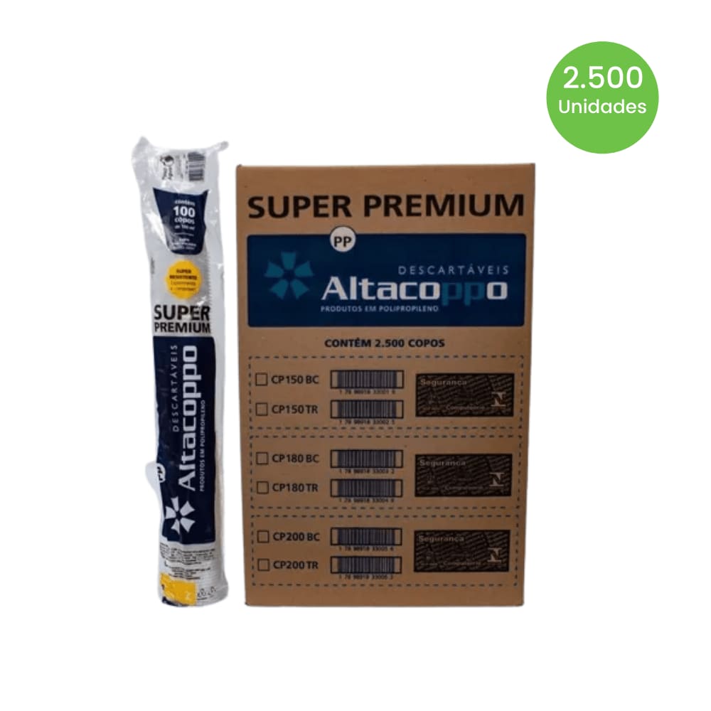 Copo de 200ml branco Altacoppo com 2.500 unidades