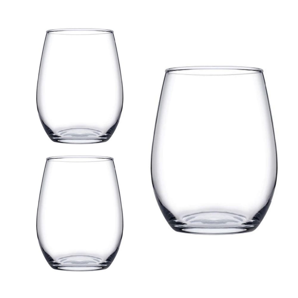 Jogo Copo Vidro Redondo Transparente Amber Duravel 440ml 2Un