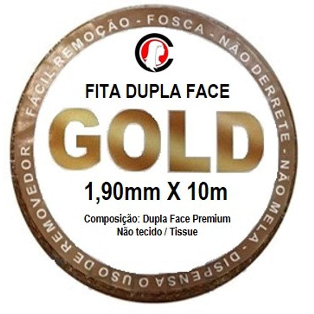 Fita Adesiva GOLD Dupla Face Rolo 10m x 1,90cm