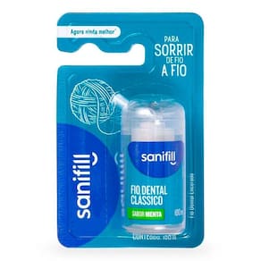 Fio Dental Sanifill Clássico Sabor Menta 100m 1 Unidade