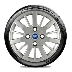 Calota Carros Fiat Todos Aro 14 Prata Emblema Azul