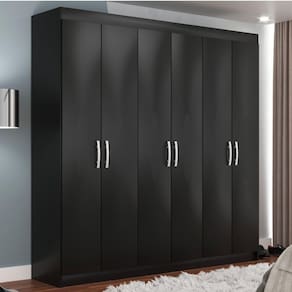 Guarda Roupa 6 Portas 2 Gavetas Internas Montreal Yescasa Black
