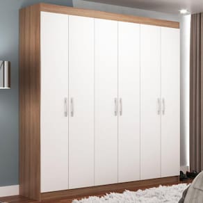 Guarda Roupa 6 Portas 2 Gavetas Internas Montreal Yescasa Demolição/Branco